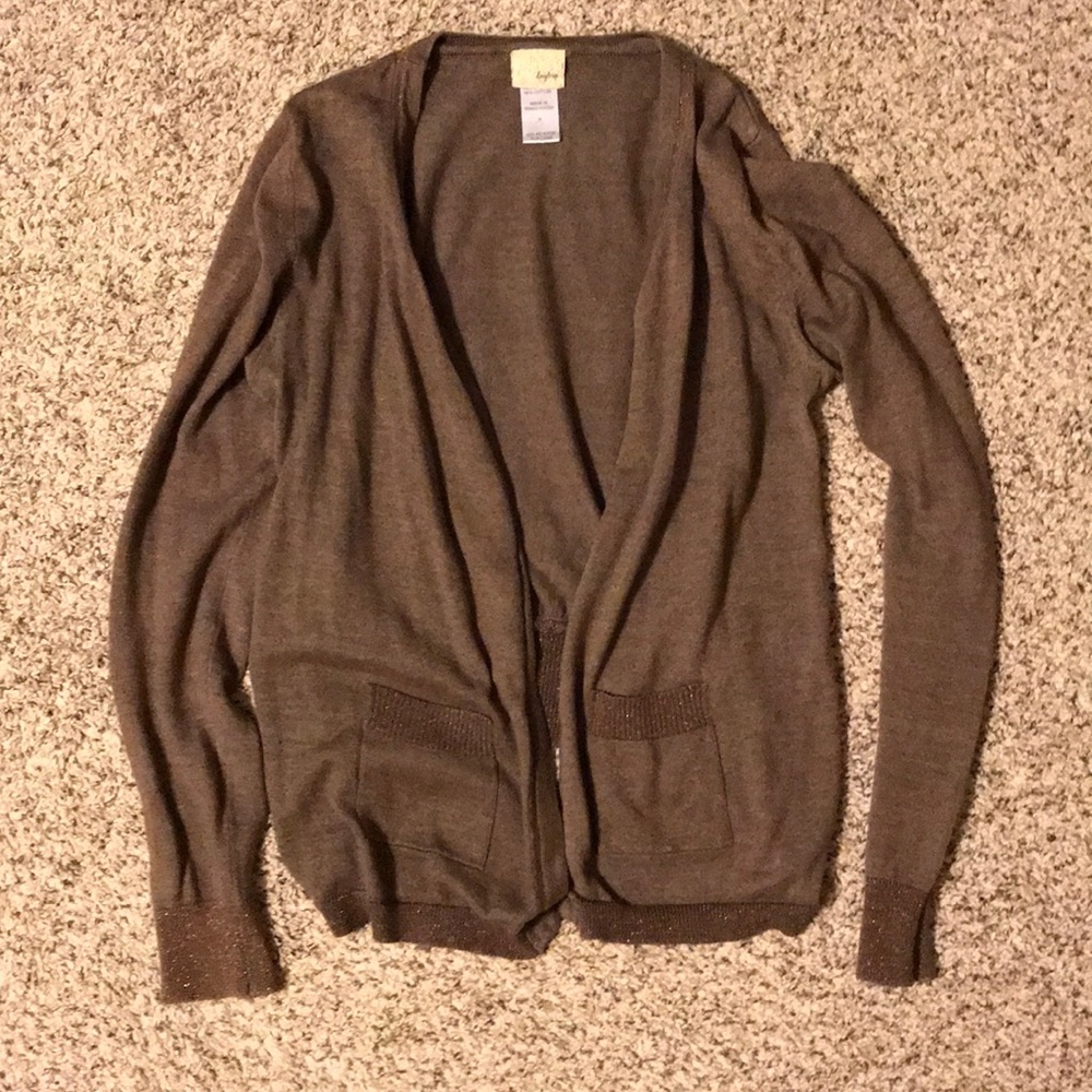 Brown cardigan sweater